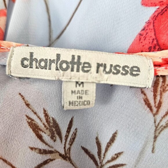 Charlotte Russe Womens Med Floral Maxi Dress Wrap Detail Flutter Sleeves Flowy - Picture 9 of 10